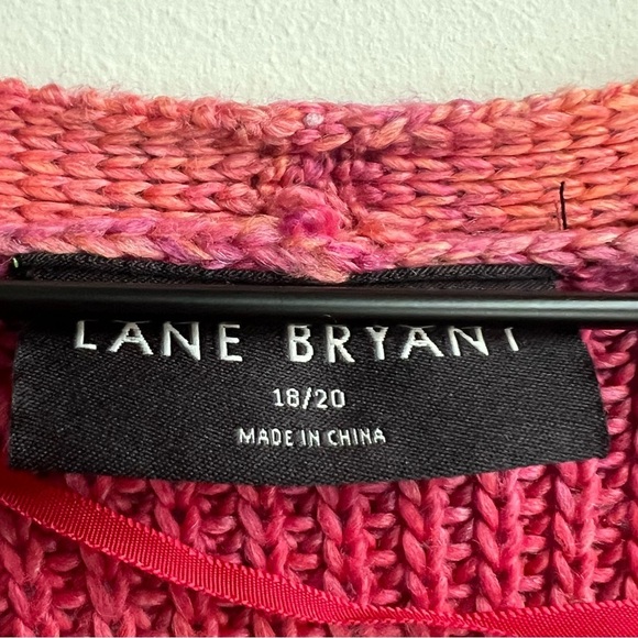 Lane Bryant Classic Open-Front Spacedye Cardigan Pink Bloom longline Rainbow - Picture 8 of 13